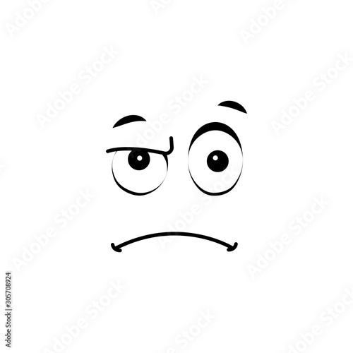 Emoji, indignation icon. Simple line, outline vector of cartoon face icons for ui and ux, website or mobile application