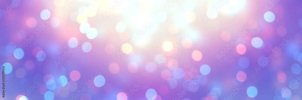 Golden glow and shining confetti on violet blue yellow iridescent banner. Empty festive background. Defocus glitter template. Abstract bokeh pattern. Blurry texture. Magical winter holiday style. Golden glow and shining confetti on violet blue yellow iridescent banner. Empty festive background. Defocus glitter template. Abstract bokeh pattern. Blurry texture. Magical winter holiday style.