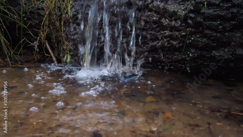 Small natural waterfall close up