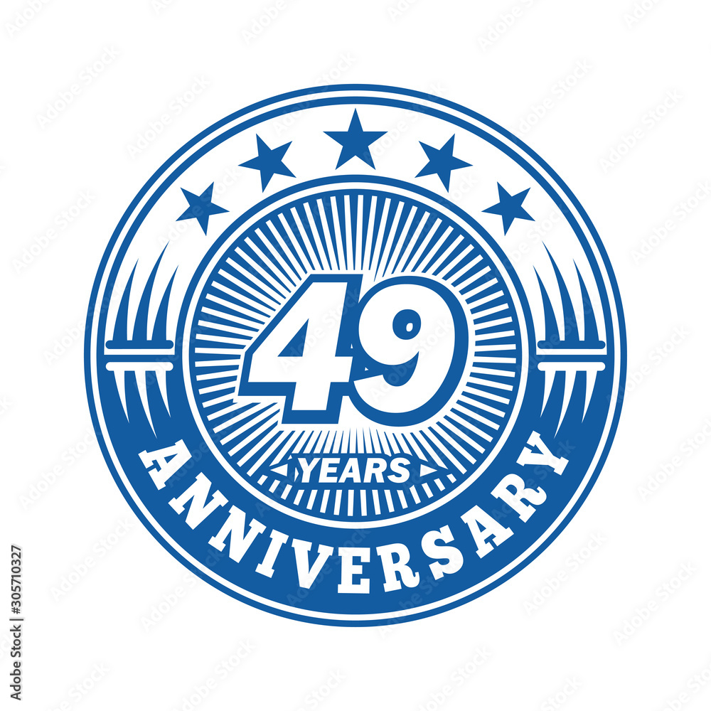 49 years logo. Forty-nine years anniversary celebration logo design. Vector and illustration.