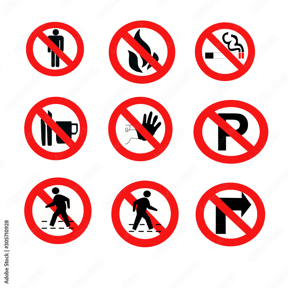 Designed prohibitory symbol as a vector . Dont park,dont fire,people dont enter,people dont sign Designed prohibitory symbol as a vector . Dont park,dont fire,people dont enter,people dont sign