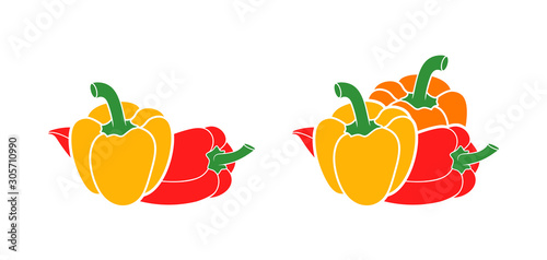 Bell Pepper logo. Isolated Bell Pepper  on white background. Paprika