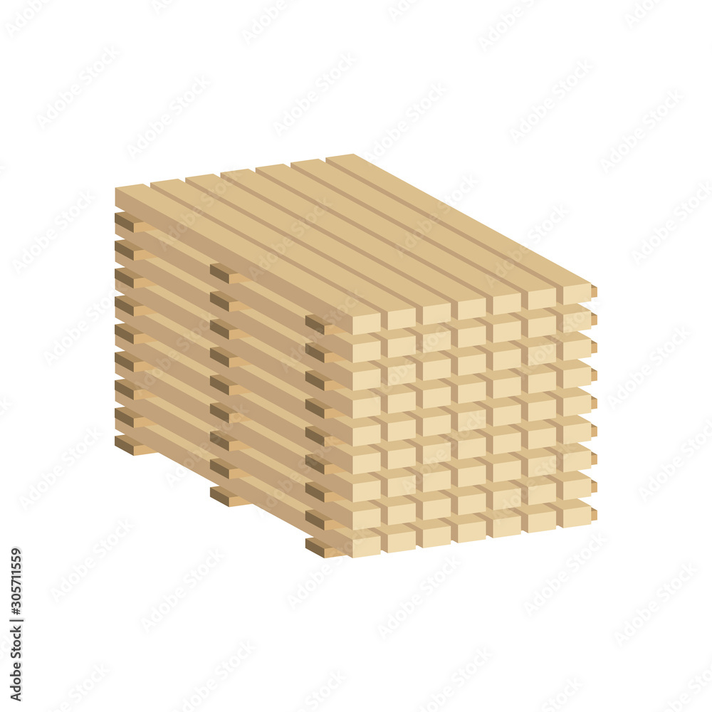 Correct Storage of timber.3d vector illustration and isometric view. Correct Storage of timber.3d vector illustration and isometric view.