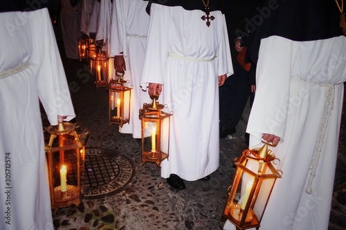 Procession of the Penitent Knights of Christ the Redeemer, which takes place in the middle of the night on Holy Wednesday through the streets of Toledo.