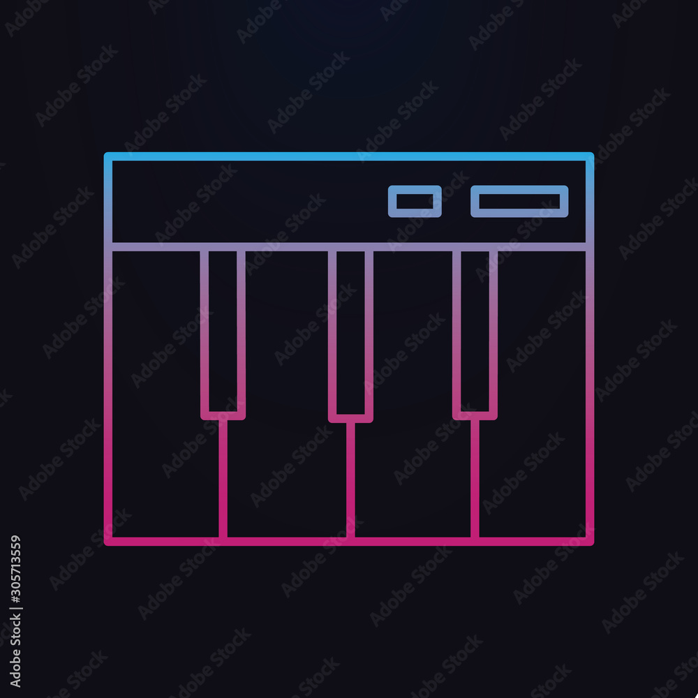 Piano keys nolan icon. Simple thin line, outline vector of party icons for ui and ux, website or mobile application Piano keys nolan icon. Simple thin line, outline vector of party icons for ui and ux, website or mobile application