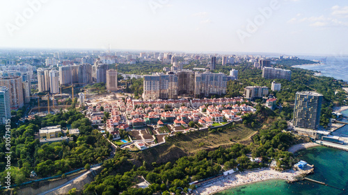 Aerial view of Odessa city and sea port at sunny summer day drone © F8  \ Suport Ukraine