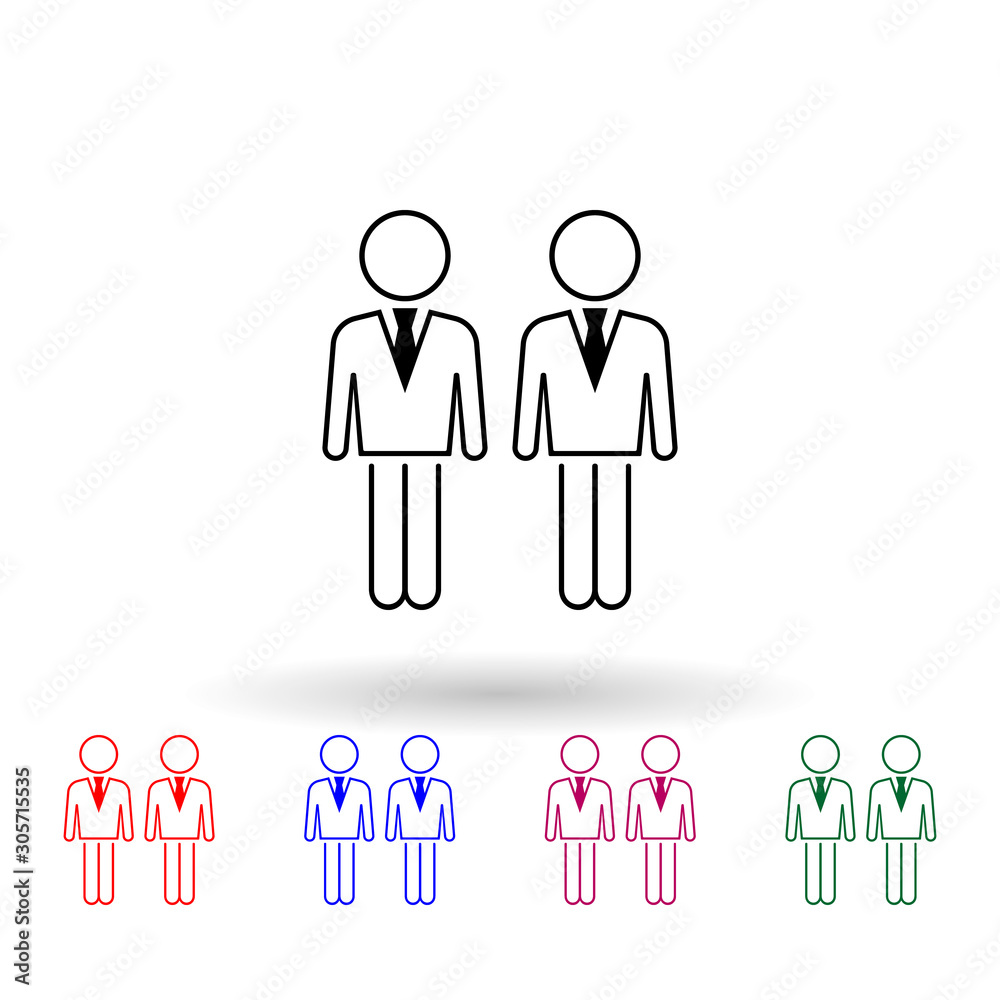 Business people multi color icon. Simple thin line, outline vector of people icons for ui and ux, website or mobile application Business people multi color icon. Simple thin line, outline vector of people icons for ui and ux, website or mobile application