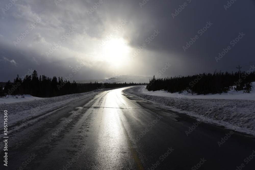 Fototapeta premium Misty Foggy Highway
