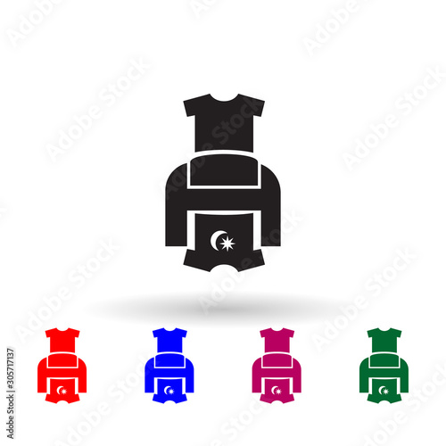 T-shirt printer multi color icon. Simple glyph, flat vector of print house icons for ui and ux, website or mobile application