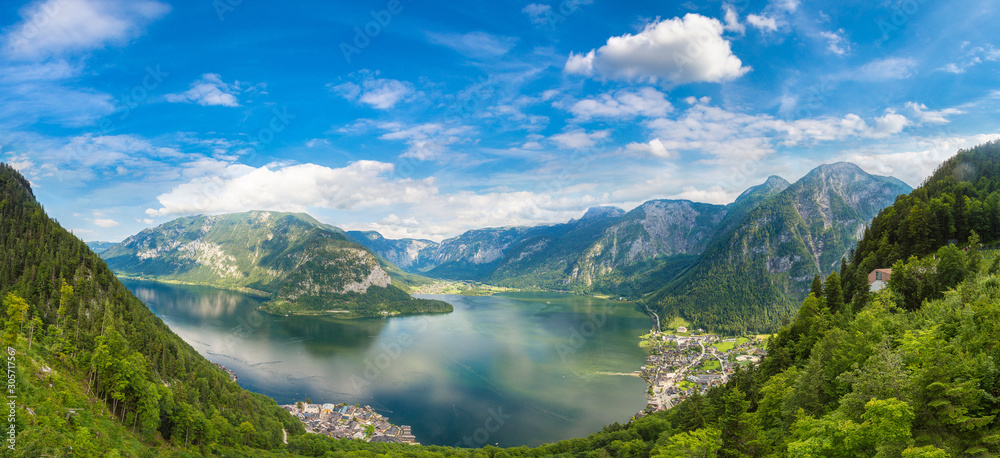 Panoramic view of Hallstatt, Austria