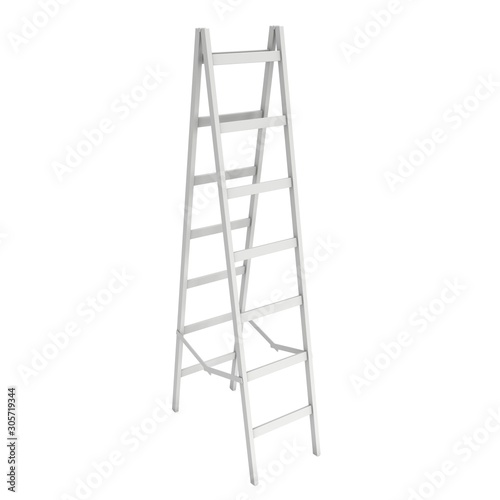Step ladder. 3d render isolated on white