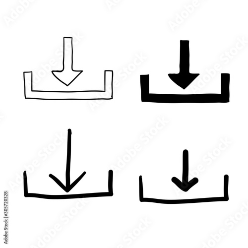 download icon illustration with hand drawn doodle style isolated