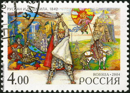 RUSSIA - 2004: shows Ruslan and Ludmila, dedicated the 200th birth anniversary of Mikhail Ivanovich Glinka (1804 -1857), composer, 2004 photo