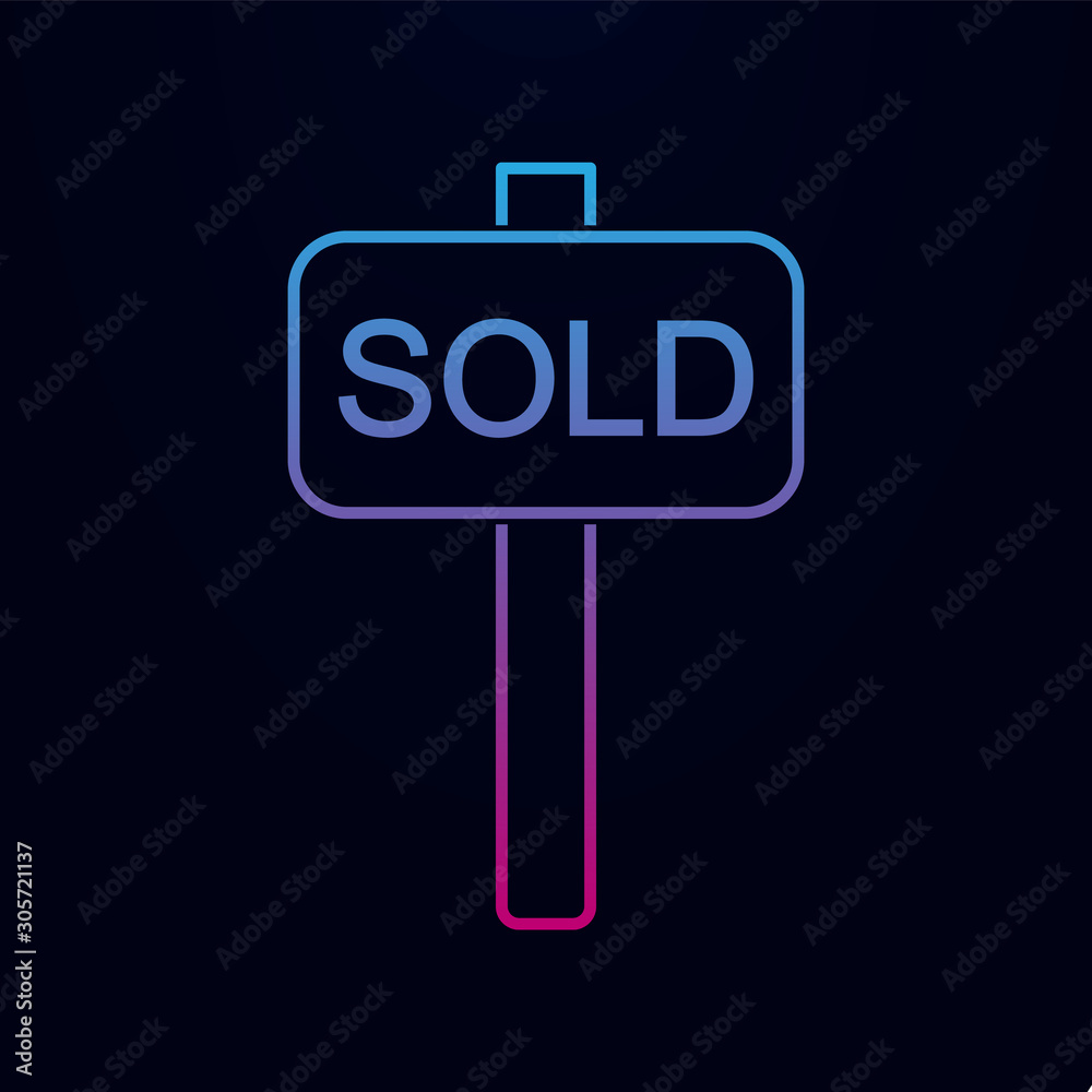 Sold vector nolan icon. Simple thin line, outline vector of real estate icons for ui and ux, website or mobile application Sold vector nolan icon. Simple thin line, outline vector of real estate icons for ui and ux, website or mobile application