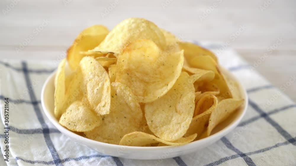 crispy potato chips on plate
