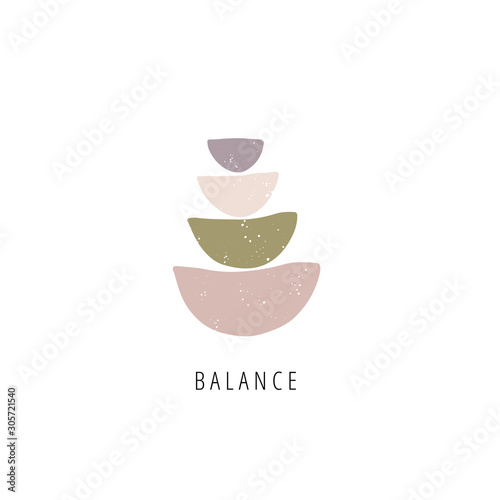 Photography Balance stones flat vector illustration
