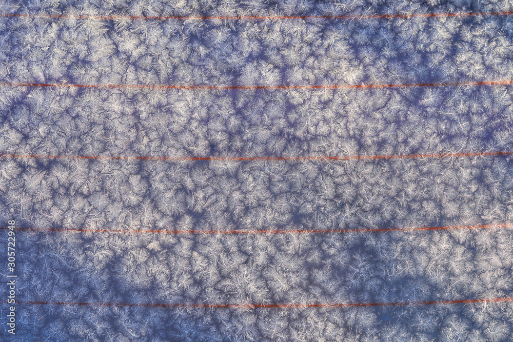 Frosty pattern on the surface in winter season