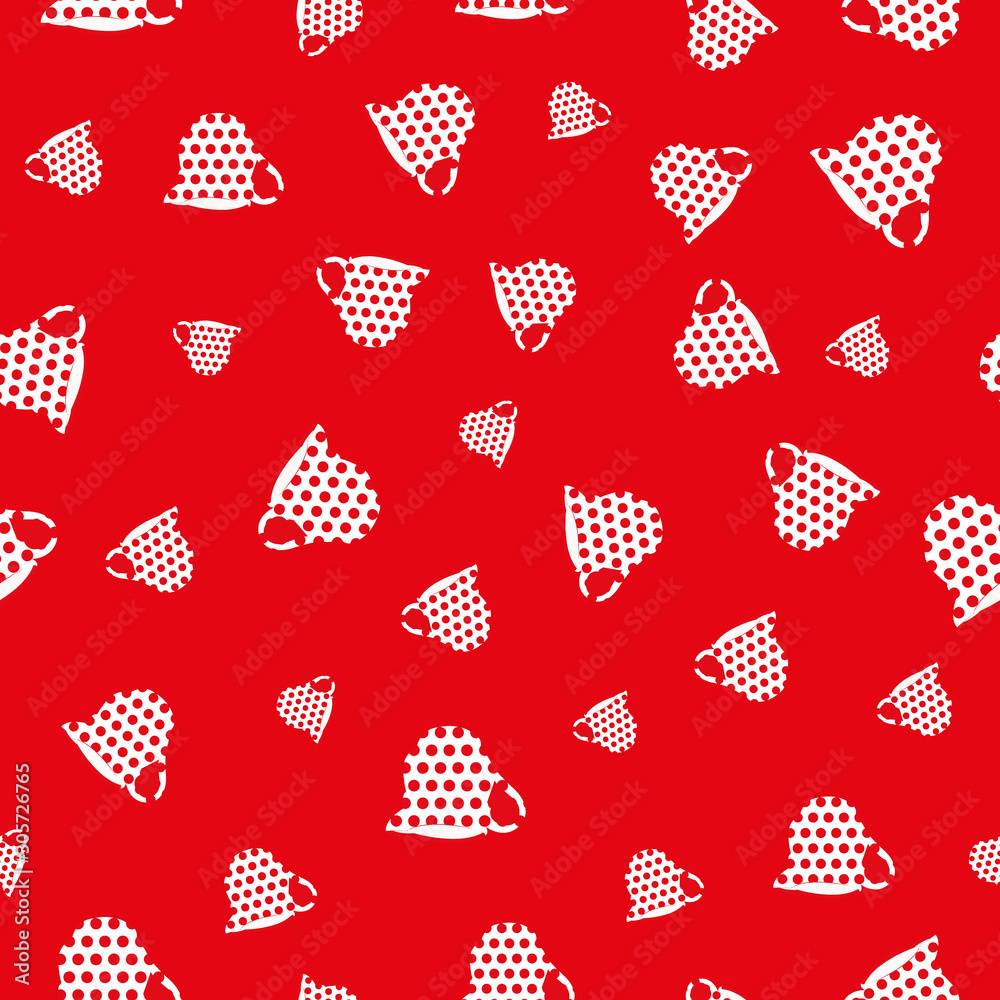 Red and white seamless pattern print background