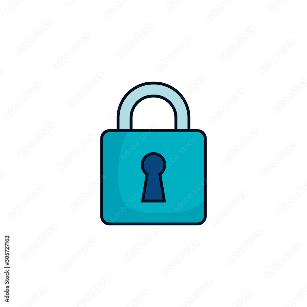 cyber security with padlock detailed style icon cyber security with padlock detailed style icon