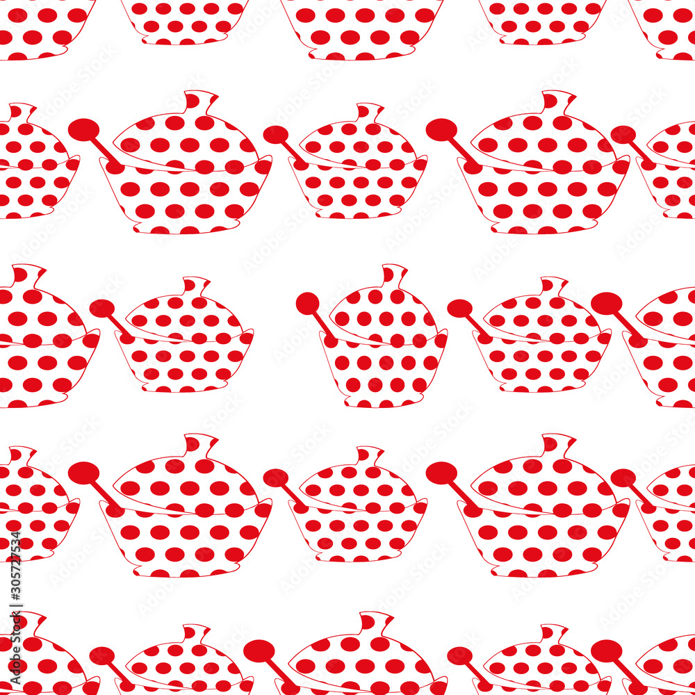 Red and white seamless pattern print background