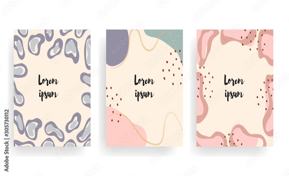 Obraz premium Set of abstract color tone warm, designs for social media, text card, prints, wedding, anniversary, birthday, party invitations, posters. Vector. 