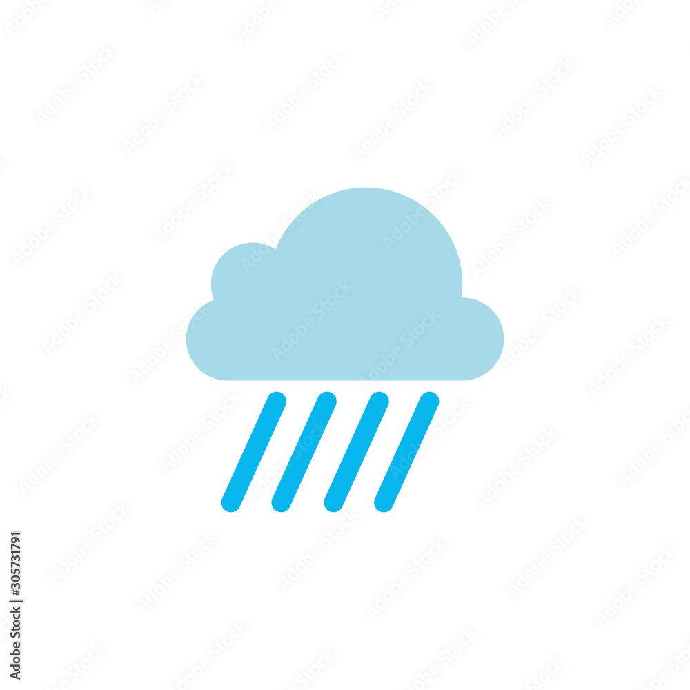 cloud with rain flat style icon cloud with rain flat style icon