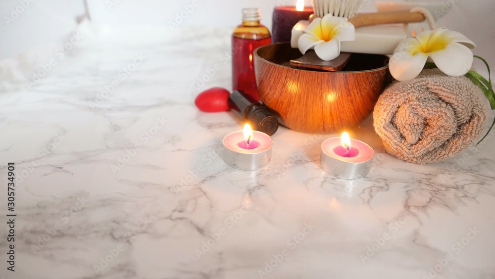 Relaxing time with spa composition in warm tone on a nature floor-Image Relaxing time with spa composition in warm tone on a nature floor-Image