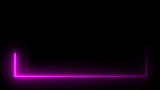 3D rendering of an abstract bright neon rectangular frame. Laser technology background design
