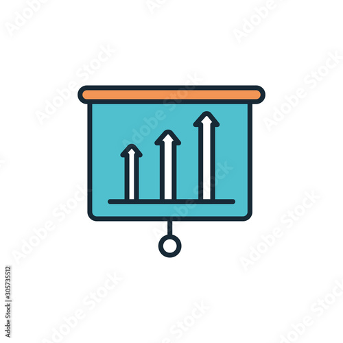 startup with infographic increase fill style icon