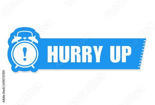 Hurry up sticker - sale label with alarm clock and haste call