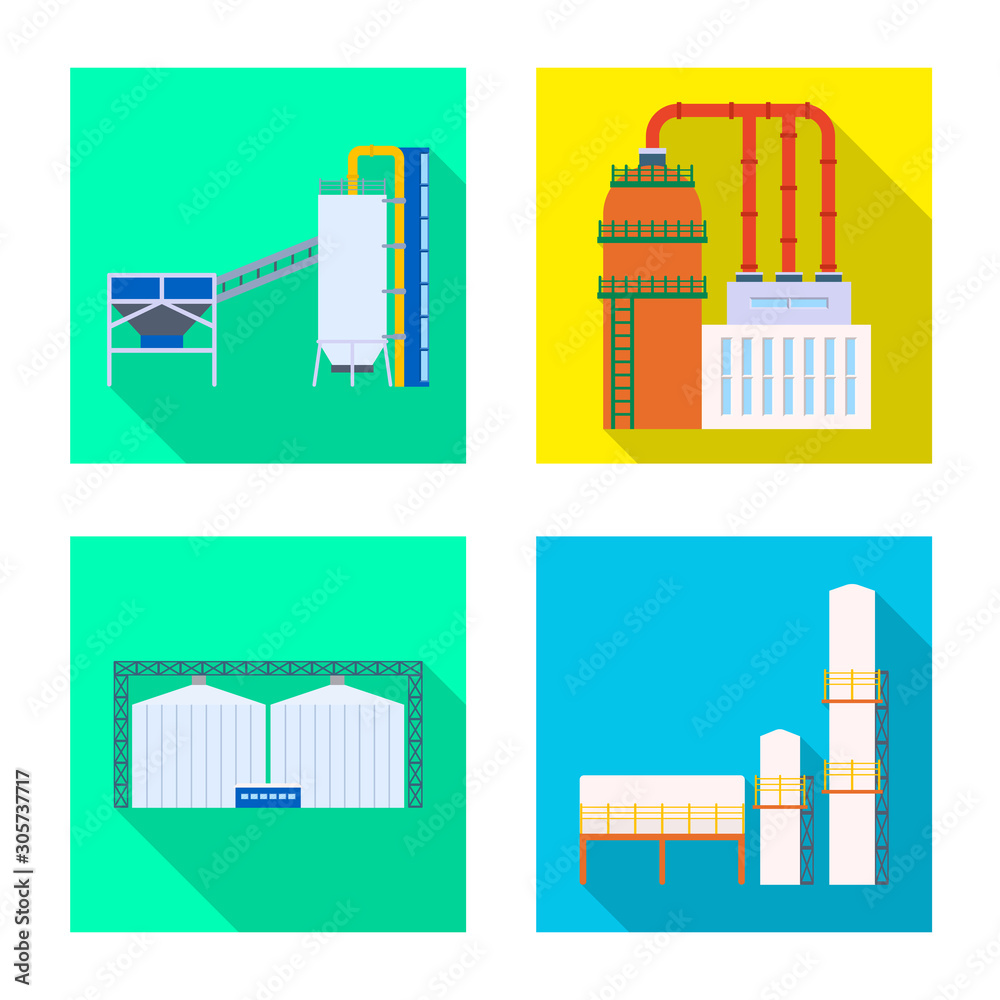 Obraz premium Vector design of architecture and technology sign. Collection of architecture and building stock vector illustration.