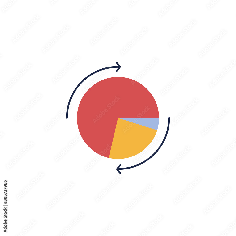 Obraz premium statistics pie infographic flat icon