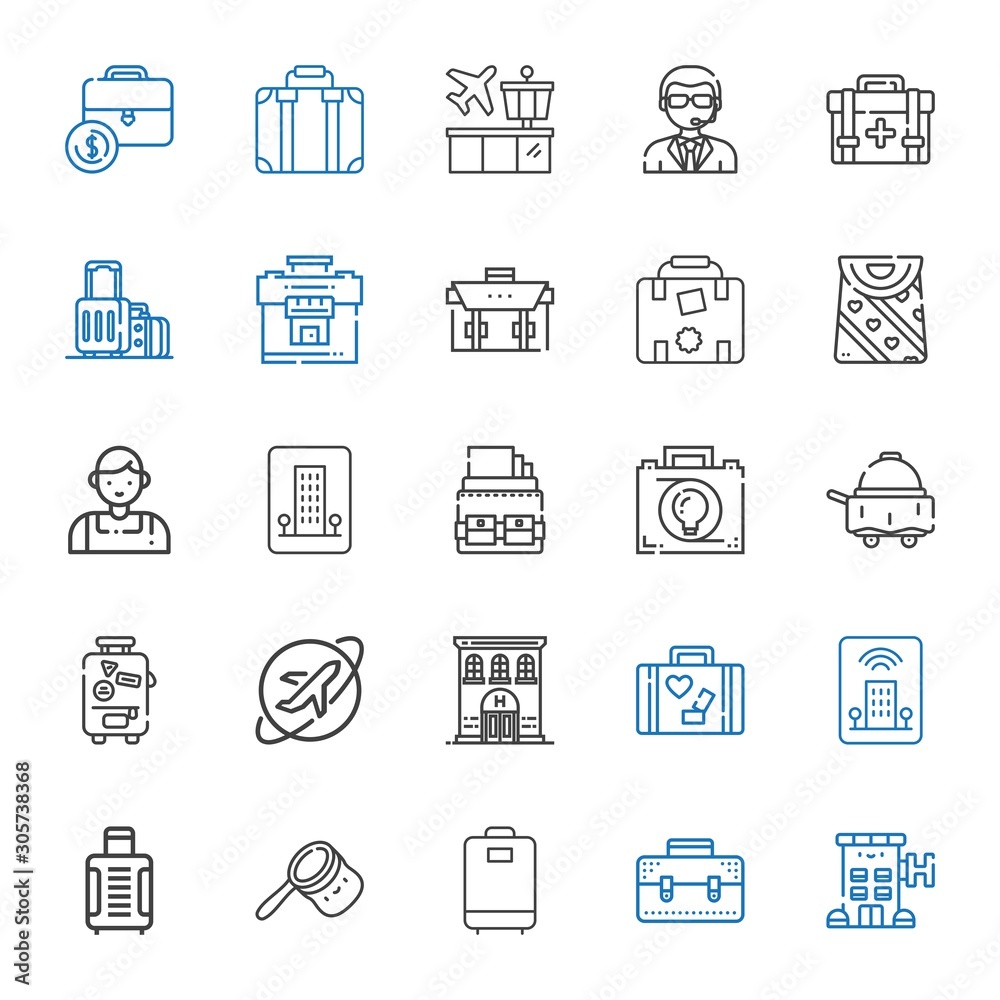 suitcase icons set suitcase icons set