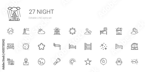 night icons set