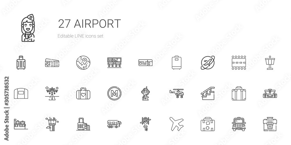 airport icons set airport icons set