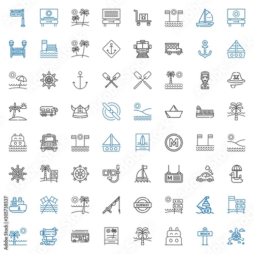 boat icons set