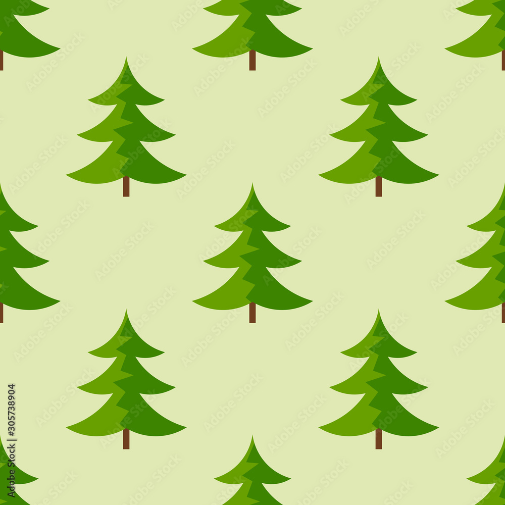 Christmas trees seamless pattern.