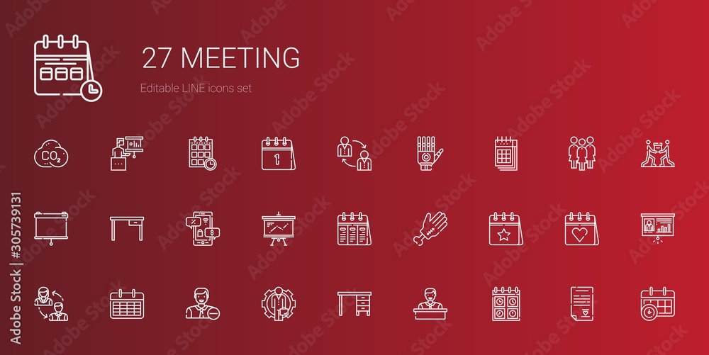 meeting icons set