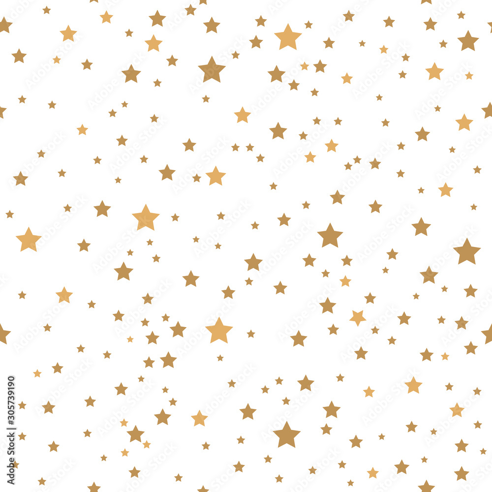 Gold stars on white background seamless pattern. Gold stars on white background seamless pattern.