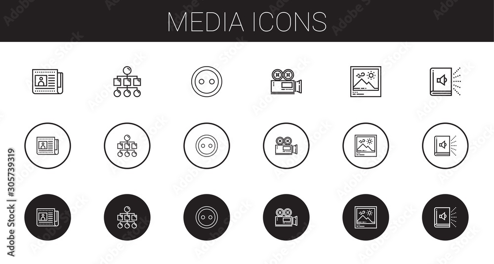 media icons set media icons set