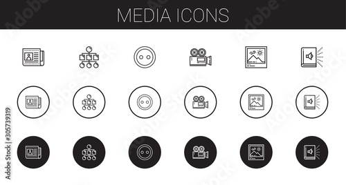 media icons set