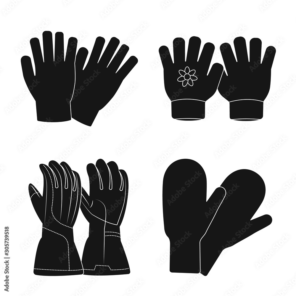 Vector design of glove and winter icon. Collection of glove and equipment stock symbol for web. Vector design of glove and winter icon. Collection of glove and equipment stock symbol for web.