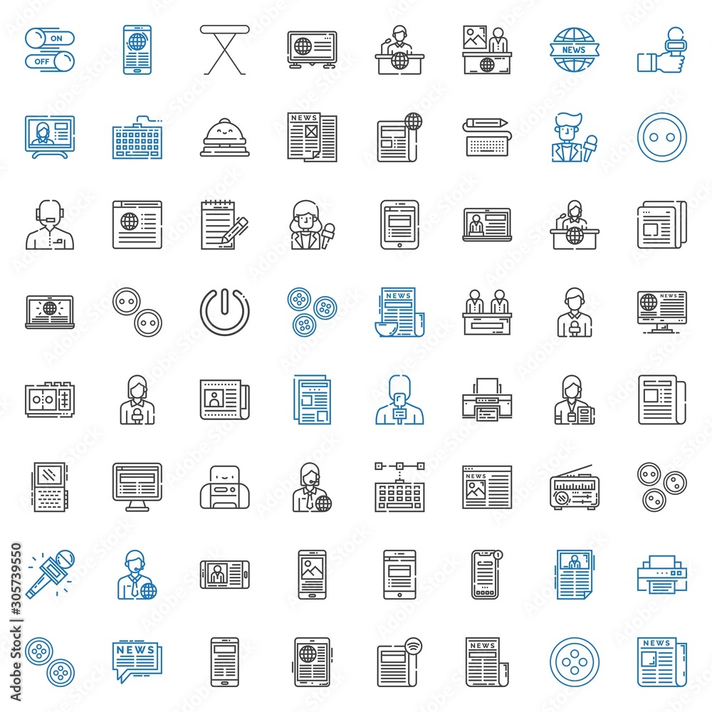 press icons set press icons set