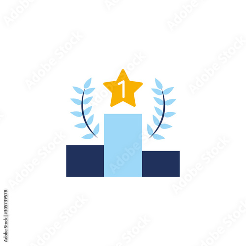 podium with star winner icon