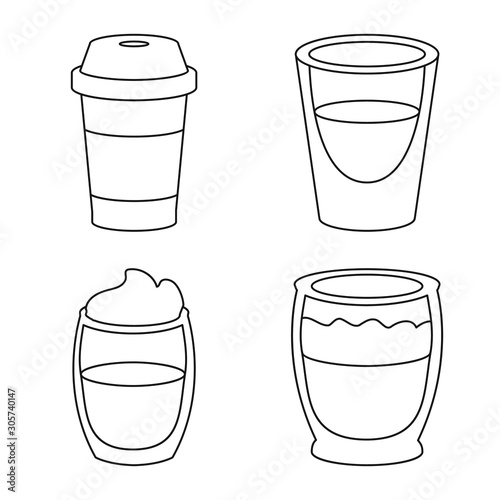 Vector illustration of cafe and house icon. Set of cafe and restaurant stock symbol for web.