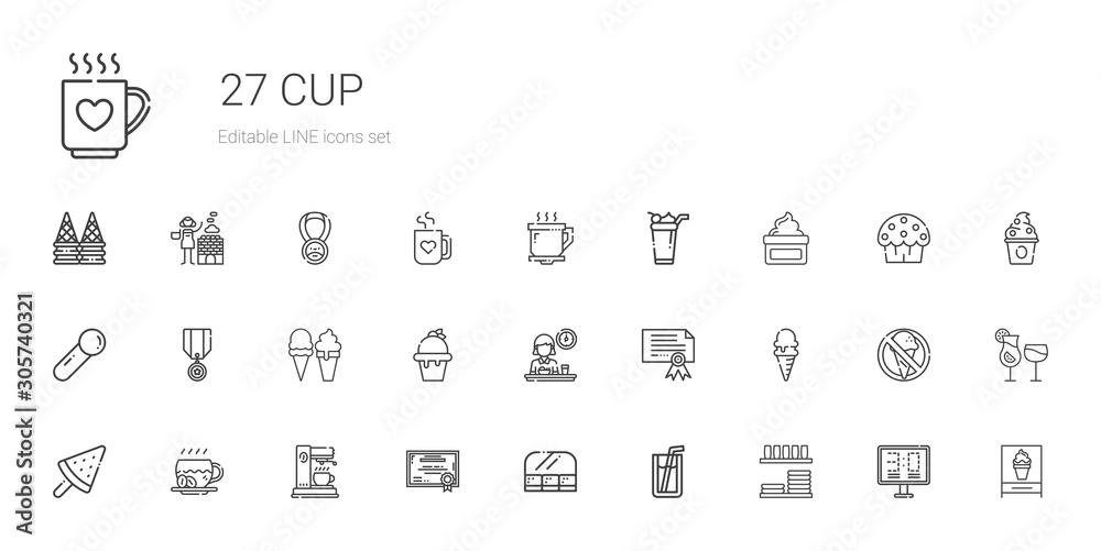 cup icons set