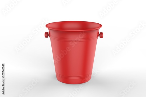 Blank vintage ice bucket for promotional branding. 3d render illustration. © godesignz