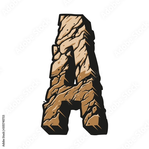 Vintage letter A desert style concept