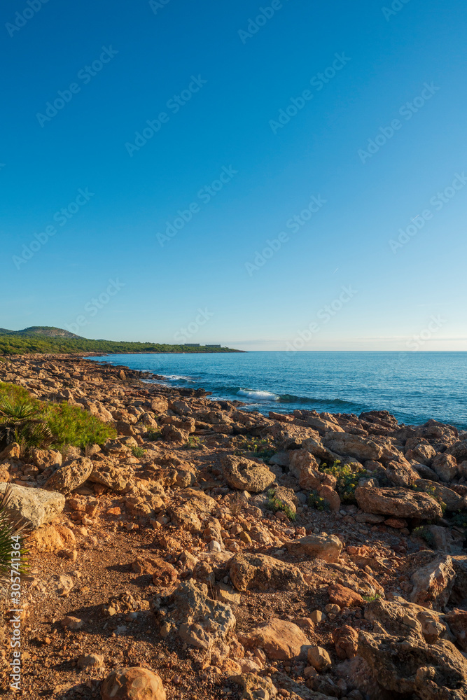 The sea in the Sierra de Irta in Alcocebre