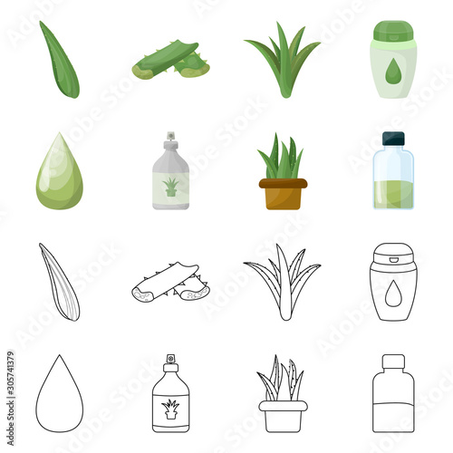 Isolated object of ingredient and organic logo. Set of ingredient and product vector icon for stock.
